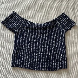 PacSun Blue Striped Crop Top